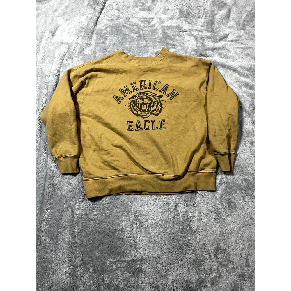 American Eagle Outfitters Pullover Sweatshirt Womens Size M Yellow Long Sleeves